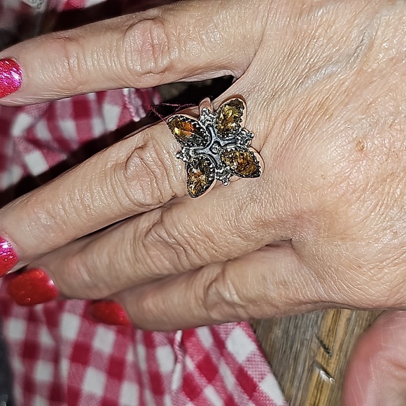 New Congac quartz Sterling Silver Ring - Picture 1 of 8